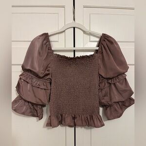 Purple puff sleeve top